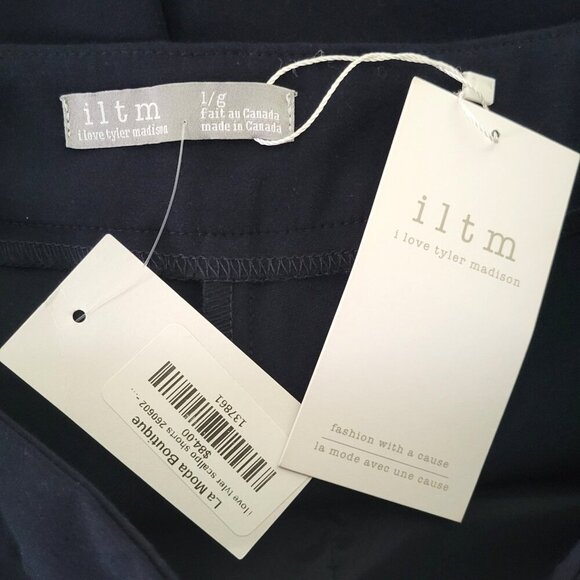 I Love Tyler Madison Shorts Large NWT Women Navy Blue Stretch Pockets - Picture 4 of 4